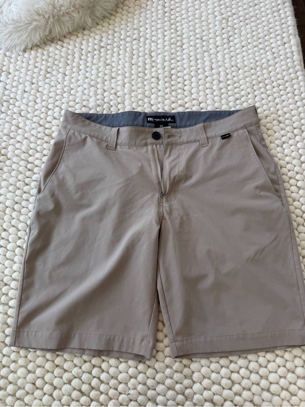 Travis Mathew Men’s Taupe Flat Front Shorts